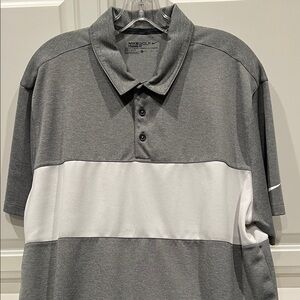 Nike Men's Polo Shirt in Charcoal and White